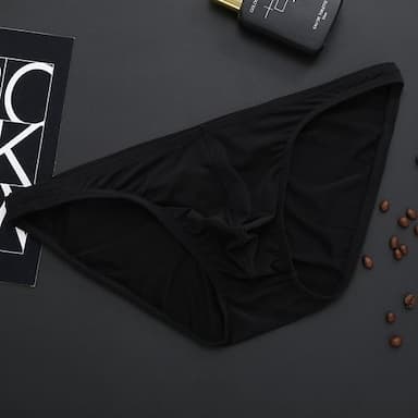 Men's 1pack Basic Panties Briefs Basic Nylon Pure Color Low Waist Light Blue Black