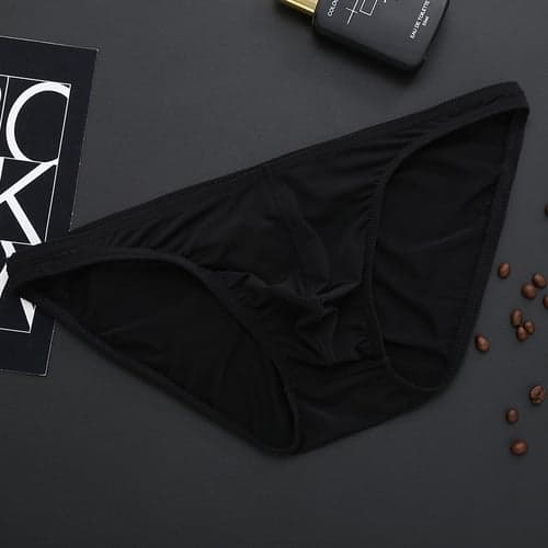 Men's 1pack Basic Panties Briefs Basic Nylon Pure Color Low Waist Light Blue Black
