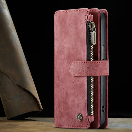 Phone Case For Apple iPhone 16 iPhone 15 iPhone 14 13 12 11 Pro Max Mini X XR XS Max 8 7 Plus Wallet Case Flip Cover with Stand Holder Zipper Full Body Protective Solid Color Retro PU Leather
