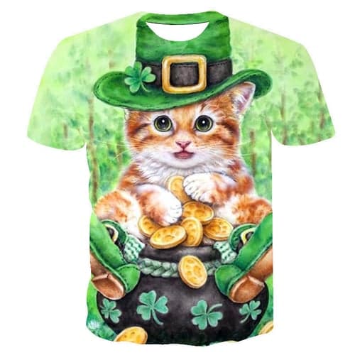 St. Patrick's Day Shamrock Irish T-shirt Anime Cartoon Anime 3D Harajuku Graphic T-shirt For Couple's Men's Women's Adults' 3D Print St.Patrick's Day