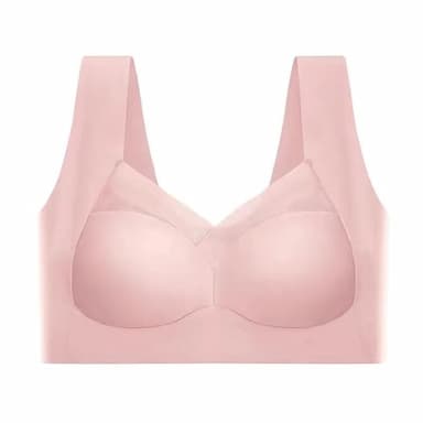 Women's Wireless Bras Fixed Straps Full Coverage V Neck Breathable Pure Color Pull-On Closure Casual Daily Nylon 1PC Black Pink / Bras & Bralettes / 1 PC Home Outfits