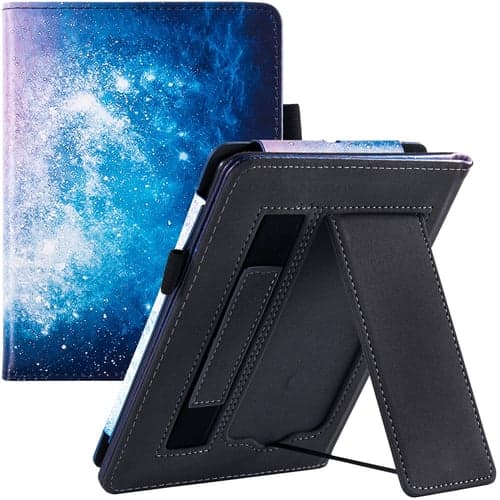 Kindle Paperwhite Signature Edition Case (6.8 inch11th Generation 2021 Released Only) with Stand/Hand Strap and Auto Sleep/Wake PU Leather