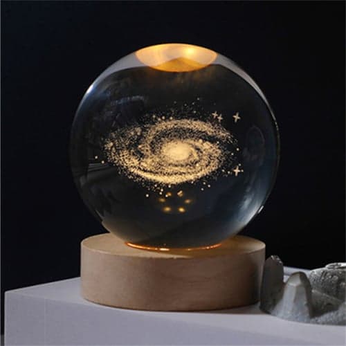 Glowing Planetary Galaxy Crystal Ball Night Lights USB Power Warm White Bedside Light Christmas Kid Gift Night Lamp