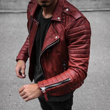 Men's Faux Leather Jacket Biker Jacket Motorcycle Jacket Street Casual Thermal Warm Windproof Faux Fur Trim Fall Pure Color Punk Fashion Lapel Regular Regular Faux Fur Faux Leather Slim Black Red