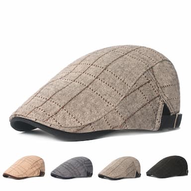 Men's Flat Cap Tweed Cap Black khaki Cotton Simple 1920s Fashion Sports & Outdoor Party / Evening Casual