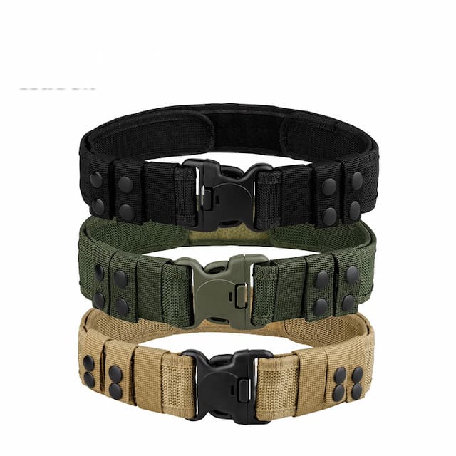 Men's Belt Tactical Belt Snap Buckle Black Khaki Knit Fashion Athleisure Tactical Pure Color Outdoor Sports Outdoor Hiking