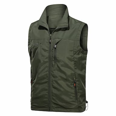 Men's Vest Gilet Fishing Vest Hiking Vest Sleeveless Vest Gilet Jacket Outdoor Holiday Streetwear Chic & Modern Summer Spring Pocket Quick Dry Polyester / Cotton Breathable Pure Color Zipper Stand