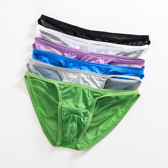 Men's 1pack Basic Panties Briefs Mesh Polyester Antibacterial Leak Proof Pure Color Mid Waist Black White