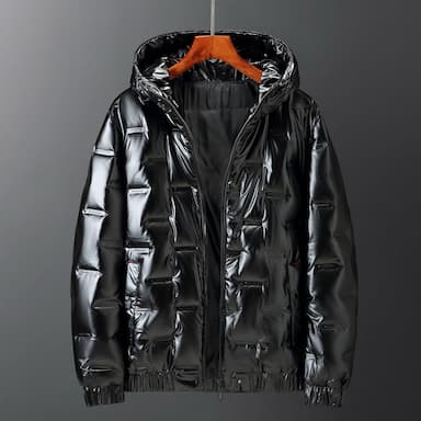 Men's Winter Coat Winter Jacket Puffer Jacket Quilted Jacket Print Work Daily Wear Long Casual Daily Casual Warm Winter Pure Color Silver Black Gold Puffer Jacket