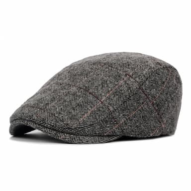 Men's Flat Cap Tweed Cap Black Coffee Cotton Beaded Splice Simple Chic & Modern Retro Street Dailywear Weekend Stripe Portable Comfort Fashion