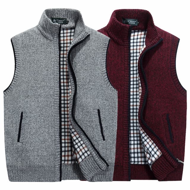 Men's Vest Daily Wear Going out Festival Business Basic Fall & Winter Pocket Polyester Warm Breathable Soft Comfortable Solid Colored Zipper Standing Collar Regular Fit Azure Burgundy Light Grey Dark