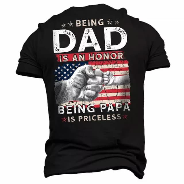 Father's Day papa shirts Letter Black Navy Blue Army Green T shirt Tee Graphic Tee Men's Graphic Cotton Blend Shirt Streetwear Casual Daily Shirt Short Sleeves Comfortable Tee Outdoor Sport