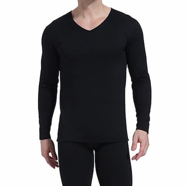 Men's Thermal Underwear Sleepwear Thermal Set 1 set Pure Color Stylish Casual Comfort Home Daily Polyester Comfort Warm V Neck Long Sleeve Fall Winter Black Wine