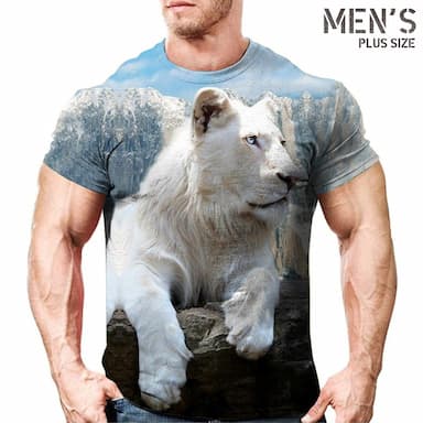 Men's Plus Size T shirt Tee Big and Tall Graphic Crew Neck Print Short Sleeve Spring & Summer Vintage Streetwear Comfortable Casual Sports Tops