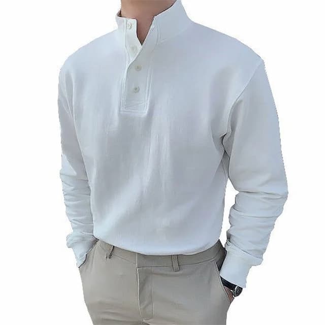 Men's Henley Shirt Long Sleeve Shirt Plain Henley Vacation Casual Daily Long Sleeve Button-Down Clothing Apparel Modern Contemporary