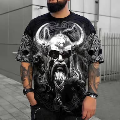 Men's Plus Size T shirt Tee Big and Tall Graphic Crew Neck Print Short Sleeve Spring & Summer Vintage Fashion Streetwear Basic Casual Sports Tops