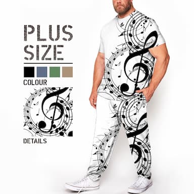 Men's Plus Size T-shirt Suits Big and Tall 3D Print Crew Neck Short Sleeves Spring & Summer Fashion Streetwear Casual Outdoor Daily Tops