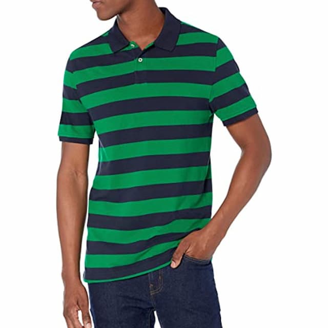 Men's Polo Shirt Golf Shirt Outdoor Casual Polo Collar Ribbed Polo Collar Short Sleeve Casual Comfortable Striped Button Front Button-Down Summer Spring Regular Fit Yellow Light Green Navy Blue Green