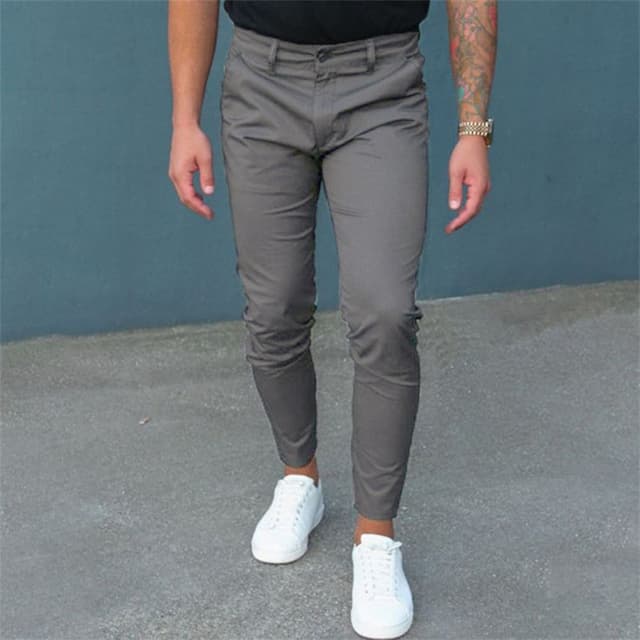 Men's Trousers Chinos Pencil Pants Jogger Pants Front Pocket Plain Comfort Breathable Business Casual Daily Streetwear Chic & Modern Black Navy Blue Micro-elastic