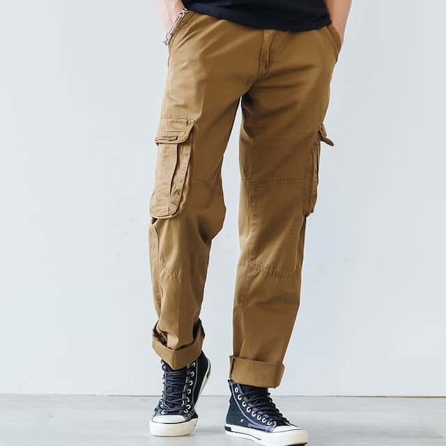 Men's Cargo Pants Cargo Trousers Trousers Work Pants Multi Pocket 6 Pocket Plain Comfort Breathable Casual Daily Streetwear Cotton Blend Sports Fashion ArmyGreen Black Micro-elastic