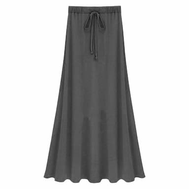 Women's Long Skirt Skirts Split Ends Solid Colored Daily Vacation Spring & Summer Cotton coastal grandma style Basic Casual Mermaid Black Grey