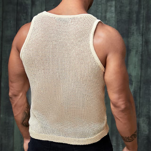 Men's Tank Top Vest Top Undershirt Sleeveless Shirt Knit Tee Plain Crewneck Sports & Outdoor Vacation Sleeveless Knit Clothing Apparel Fashion Daily Sport