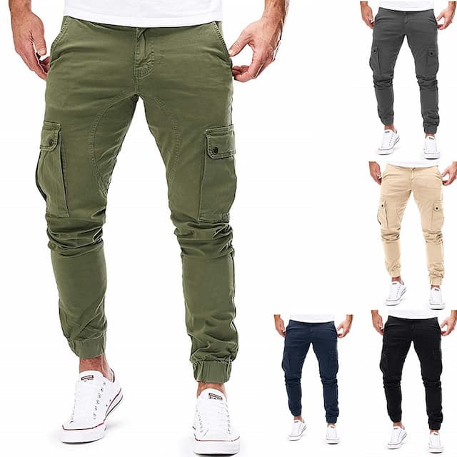 Men's Cargo Pants Cargo Trousers Pocket Plain Comfort Breathable Outdoor Daily Going out Fashion Casual Black Army Green