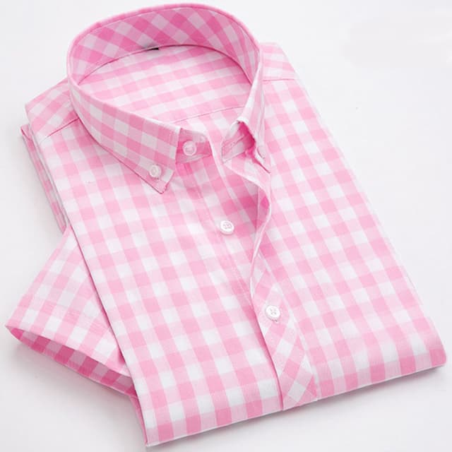 Men's Dress Shirt Light Yellow Pink Red Blue Short Sleeve Turndown Summer Spring Wedding Going out Clothing Apparel