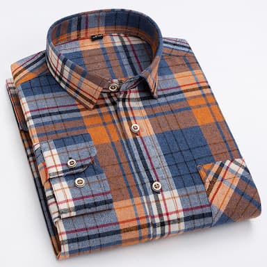 Men's Dress Shirt Light Blue Black White Light Green Long Sleeve Stripes and Plaid Turndown Spring &  Fall All Seasons Wedding Office & Career Clothing Apparel