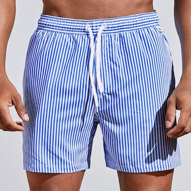 Men's Board Shorts Swim Shorts Swim Trunks Summer Shorts Beach Shorts Drawstring with Mesh lining Elastic Waist Graphic Stripe Breathable Soft Short Casual Daily Holiday Streetwear Hawaiian Light