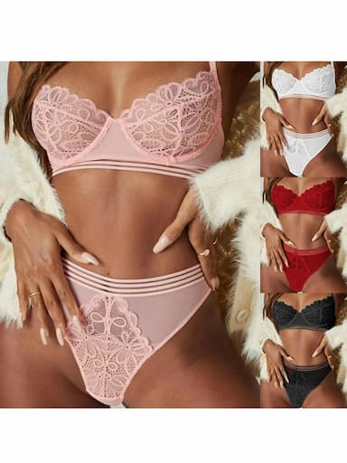 Women'S New Sexy Underwear Night See-Through Lace Erotic Sexy Home Bra Set